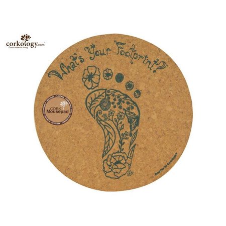 CORKOLOGY 200 Round Flower Cork Mouse Pad Whats Your Footprint #200